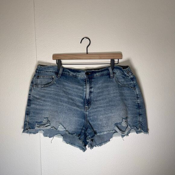 AERIE distressed elastic waist summer vacation spring break plus size shorts XXL - Picture 5 of 5